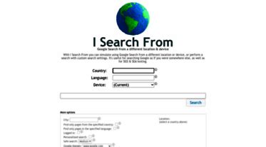 google search from country|I Search From: custom location, language, device.